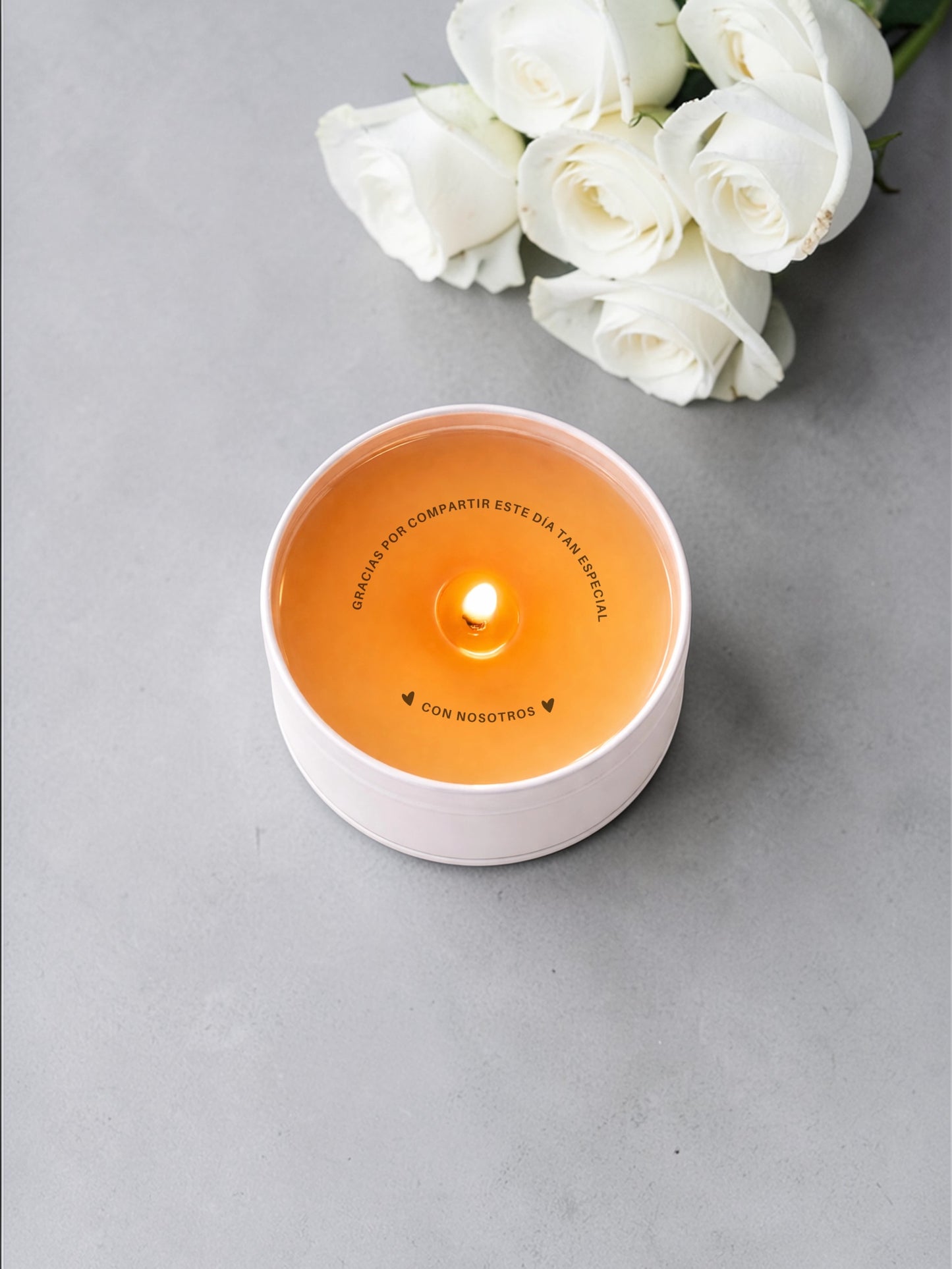 Vela con mensaje en lata